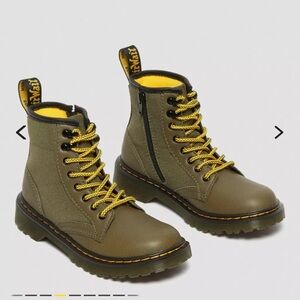 Dr. Martens Green and Yellow Combat Boots